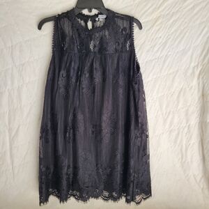 Paper Tee Womens Black Lined Lace Dress Size 2X
